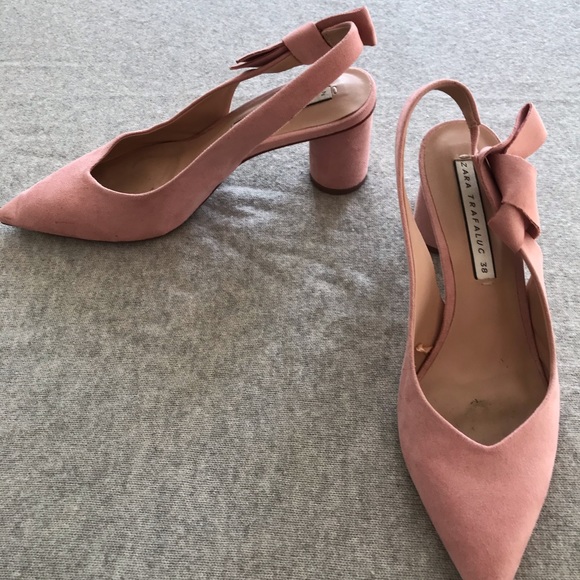 Zara ballet pink mules with bow - Picture 2 of 7